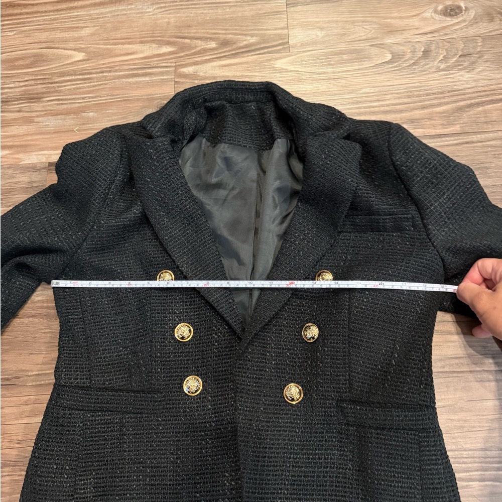 Elegant Black Double-Breasted Women's Jacket - Picture 3 of 6